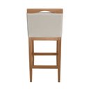 Ver imagem 3 de Kit 2 Banquetas Alta Lyara em Madeira Maciça com Encosto Estofada Marinho Móveis Banqueta Lyara Crem