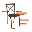 Ver imagem 6 de Conjunto Mesa 120x80cm Tampo MDP com 4 Cadeiras Karina X Marrom/Bronze/Linho