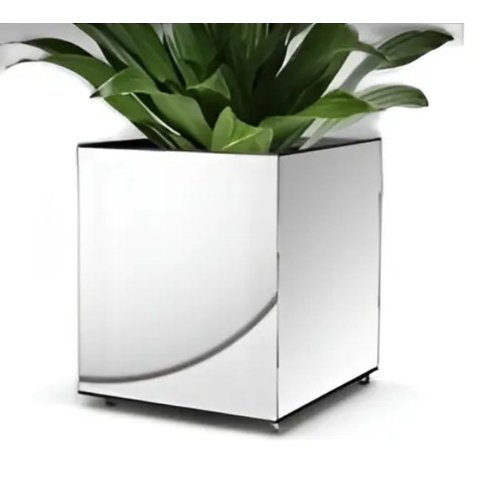 Vaso de Planta Decorativo Espelhado com Rodízios