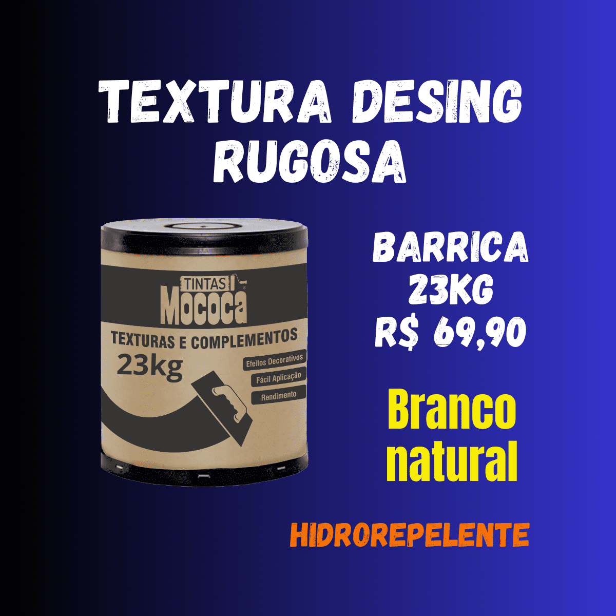Textura Rugosa Design Hidrorrepelente Branco Natural 23kg Mococa - 2