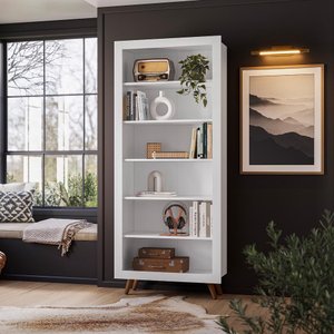 Estante Livreiro Retrô 4430 Qmovi Branco