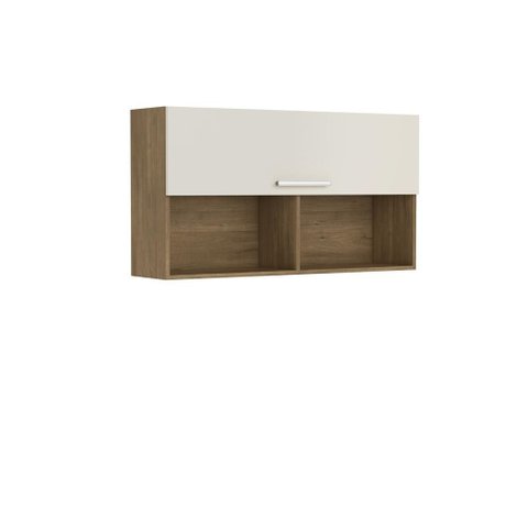 Armário Aéreo com 1 Porta e 2 Nichos Branco Ártico Bertolini