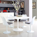 Ver imagem 2 de MESA SAARINEN REDONDA 1,60 BASE BRANCA TAMPO BRANCO