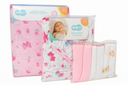 Ver imagem 1 de Kit Enxoval Bebe Jogo de Lençol, Toalha de Banho e Pano de Boca Cor:rosa
