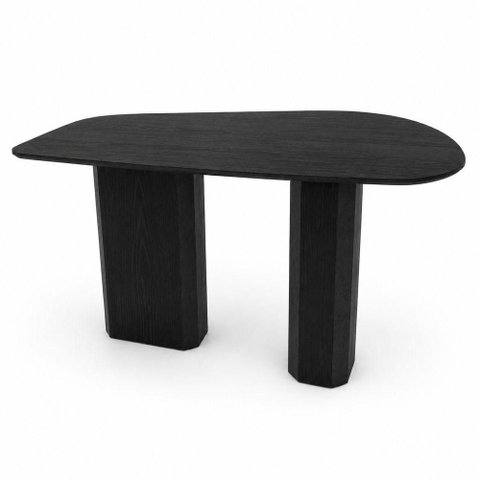 Mesa de Jantar Orgânica Mila 6 Lugares MDF 135x90cm Ébano Modelar Art Moveis