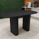 Ver imagem 3 de Mesa de Jantar Orgânica Mila 6 Lugares MDF 135x90cm Ébano Modelar Art Moveis