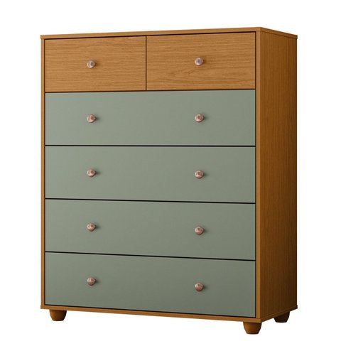 Cômoda para Quarto 6 Gavetas 90cm Vittoria Cinamomo/salvia - Albatroz