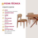 Ver imagem 6 de Sala de Jantar Mesa Ballare 120cm Tampo Redondo 4 Cadeiras Linho Palha/Imbuia Nat/Cinam. Imbuia