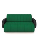 Ver imagem 5 de Sofá Decorativo Living Sala de Estar Bornéu 148cm Pés de Madeira Pu/veludo Preto/verde G33 - Gran Be