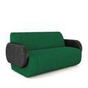 Ver imagem 2 de Sofá Decorativo Living Sala de Estar Bornéu 148cm Pés de Madeira Pu/veludo Preto/verde G33 - Gran Be