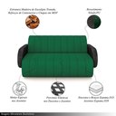 Ver imagem 3 de Sofá Decorativo Living Sala de Estar Bornéu 148cm Pés de Madeira Pu/veludo Preto/verde G33 - Gran Be