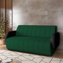 Ver imagem 1 de Sofá Decorativo Living Sala de Estar Bornéu 148cm Pés de Madeira Pu/veludo Preto/verde G33 - Gran Be