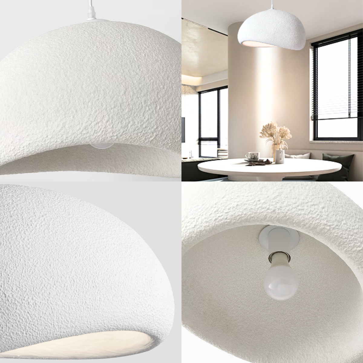 Ver imagem 2 de Lustre Pendente Luminária Japonesa Wabi-sabi Orgânico Cogumelo Concreto Gimpo Ltj30-branco-a