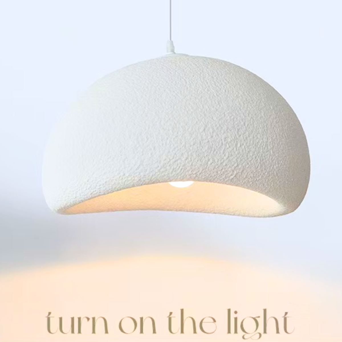 Ver mais imagens de Lustre Pendente Luminária Japonesa Wabi-sabi Orgânico Cogumelo Concreto Gimpo Ltj30-branco-a