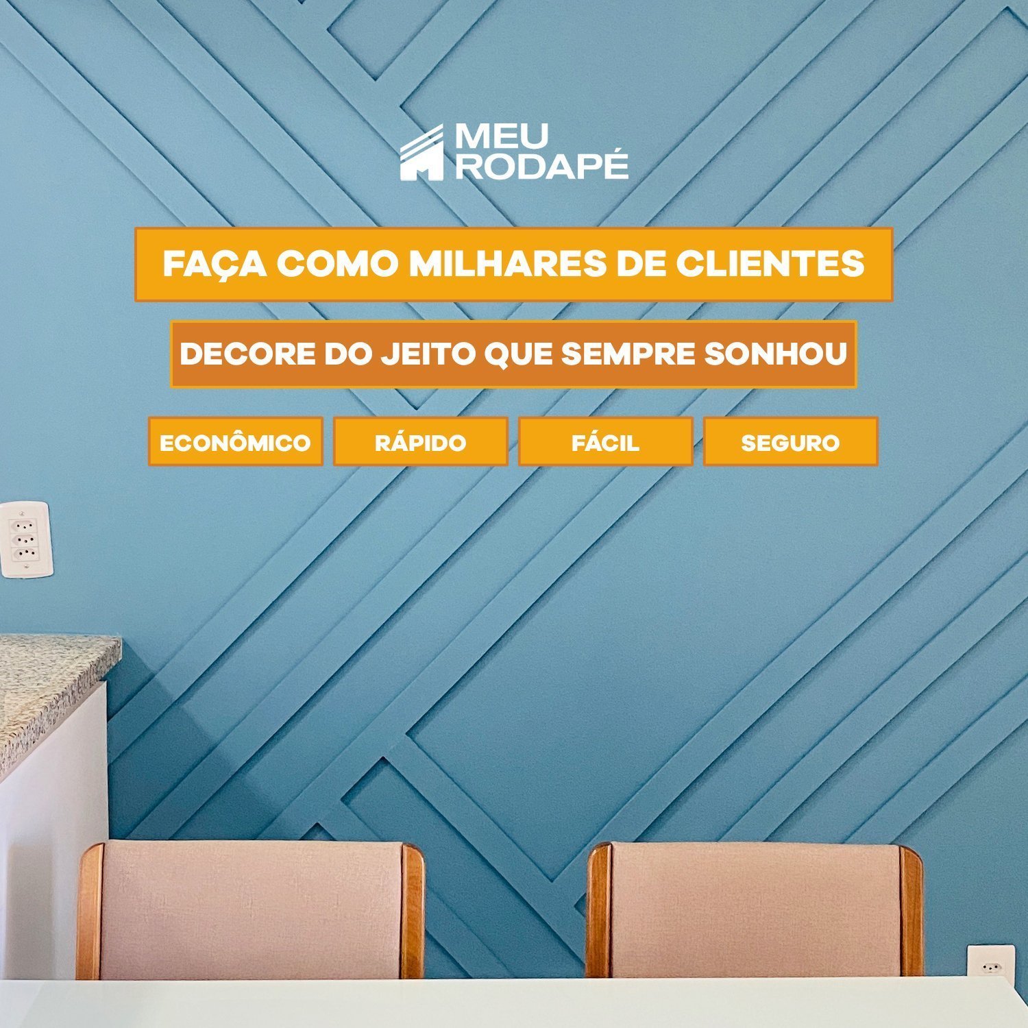 Rodapé de EVA 7cm x 10mm x 10m Moldura Autocolante Flexível RP43 Meu Rodapé - 5