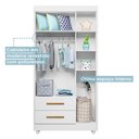 Ver imagem 4 de Guarda Roupa Infantil Duda Flocos 3 Portas 2 Gavetas Flex Tigus