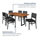 Ver imagem 3 de Conjunto Sala de Jantar 6 Cadeiras Madeira Maciça Ripada Itália Preto