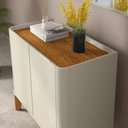 Ver imagem 2 de Buffet Aparador Flip 0,90 2 Portas Sala - 3 Cores:offwhite-cumarú