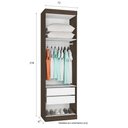 Ver imagem 2 de Armário Multiuso para Quarto Modulado 2 Portas Glam Amêndoa/Off White - Bela Móveis