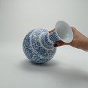 Ver imagem 4 de Vaso Redondo Decorativo Enfeite Bone China Home&co 24x16x16cm Azul