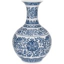 Ver imagem 1 de Vaso Redondo Decorativo Enfeite Bone China Home&co 24x16x16cm Azul