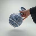 Ver imagem 6 de Vaso Redondo Decorativo Enfeite Bone China Home&co 24x16x16cm Azul