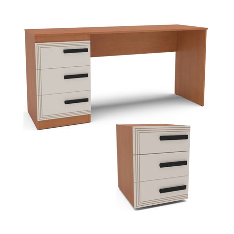 Conjunto de Escritório Escrivaninha 163cm e Mesa Auxiliar 40cm Valência Politorno Móveis