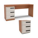 Ver imagem 1 de Conjunto de Escritório Escrivaninha 163cm e Mesa Auxiliar 40cm Valência Politorno Móveis