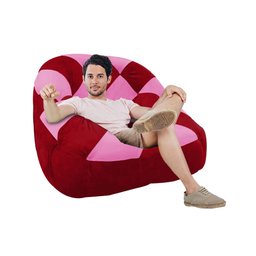 Poltrona Paloma Escritório Sala Pé Plástico Suede Vermelho e Suede Pink - Dominic Decor - 2