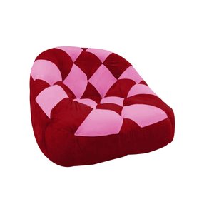 Poltrona Paloma Escritório Sala Pé Plástico Suede Vermelho e Suede Pink - Dominic Decor