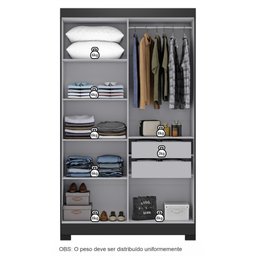 Guarda Roupa 4 Portas com pés Paris Espresso Móveis - 3