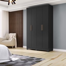 Guarda Roupa 4 Portas com pés Paris Espresso Móveis - 1