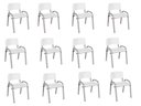 Ver imagem 1 de Kit 12 Cadeiras Infantil Iso, Escola, Base Cinza- Branco