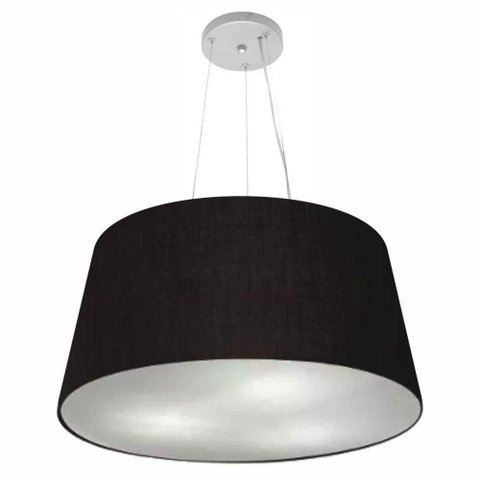 Lustre Pendente Cone Vivare Md-4063 Cúpula em Tecido 30/60x50cm - Bivolt Preto 127/220v