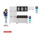 Ver imagem 3 de Cozinha Completa Modulada de Aço 4 Peças com Vidros e Gabinete Pia Multimóveis Cr20352 Branco-