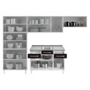 Ver imagem 4 de Cozinha Completa Modulada de Aço 4 Peças com Vidros e Gabinete Pia Multimóveis Cr20352 Branco-