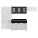 Ver imagem 2 de Cozinha Completa Modulada de Aço 4 Peças com Vidros e Gabinete Pia Multimóveis Cr20352 Branco-
