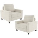 Ver imagem 1 de Kit 2 Poltronas Decorativas para e Recepção Malta L02 Linho Champanhe - Lyam Decor