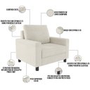 Ver imagem 4 de Kit 2 Poltronas Decorativas para e Recepção Malta L02 Linho Champanhe - Lyam Decor
