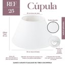 Ver imagem 2 de Cúpula de Abajur 30x20x50cm Tecido Algodão Soquete Importado Ref 25