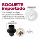 Ver imagem 4 de Cúpula Abajur 30x20x50cm Cônica de Tecido Algodão Soquete Importado Cor Branco Ref 25