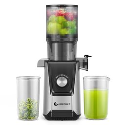 Amzchef Juicer Slow Masticating com Chute Grande 4.25" (cinza Claro) - 1
