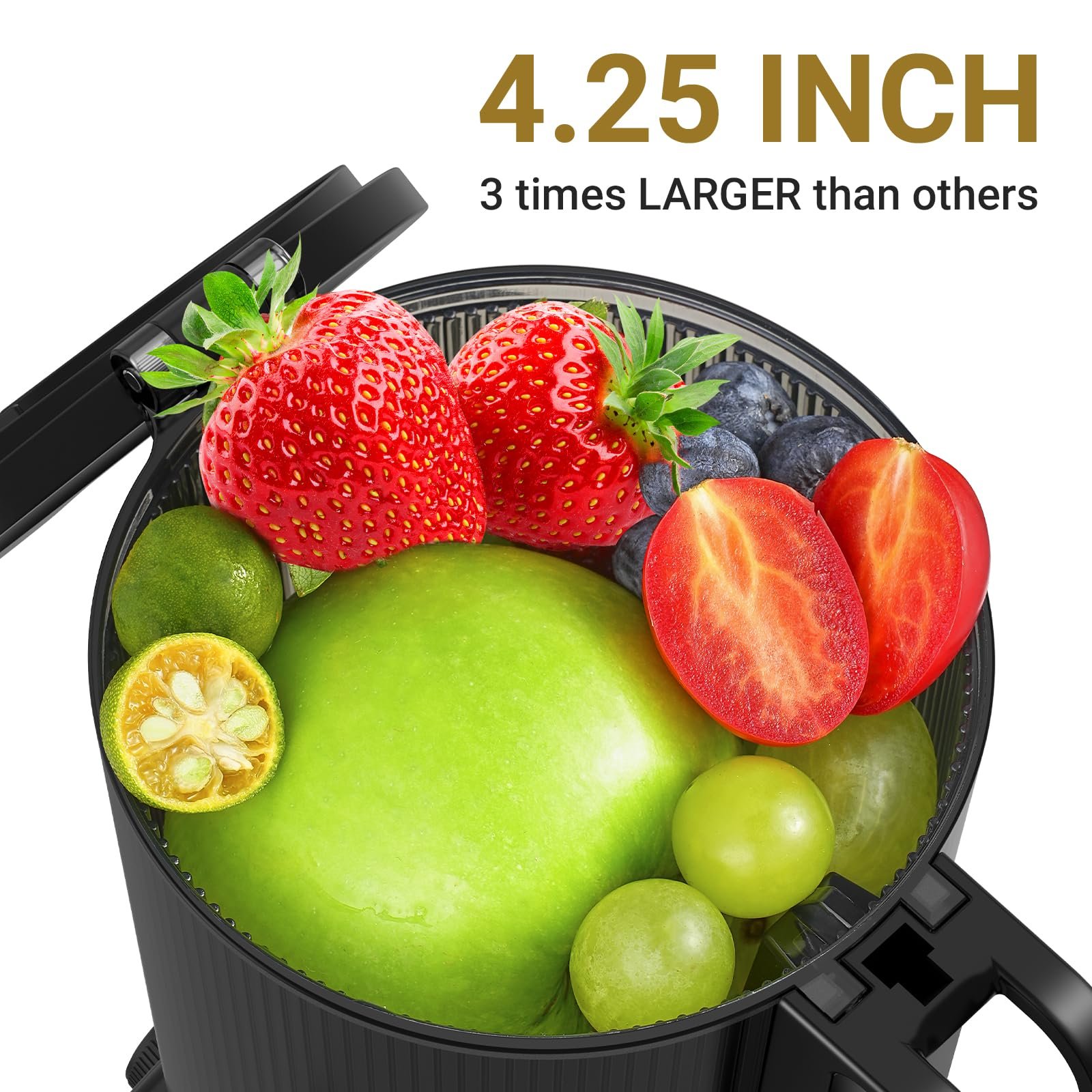 Amzchef Juicer Slow Masticating com Chute Grande 4.25" (cinza Claro) - 2