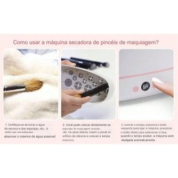 Maquina Secador Eletrico Pincel Maquiagem Usb Automatico Esponja Escova Portatil Secagem Rapido Mult - 3
