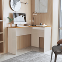 Ver imagem 1 de Escrivaninha em L Mesa de Canto para Escritório Multifuncional - Jm3 Móveis:off White/nature