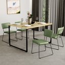Ver imagem 3 de Kit 2 Cadeiras Decorativa Estofada Sala De Jantar Base Aço Allana L02 Facto Verde Musgo - Lyam