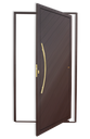 Ver imagem 1 de Porta Pivotante Lamb.Savana c/Puxador e. Sup.Marrom Corten Dourado 100 Brimak