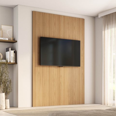Painel Liso para TV até 65 Polegadas 160x250cm Aruá CabeCasa MadeiraOriginals Marrom Jatobá