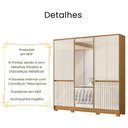 Ver imagem 3 de Guarda Roupa Casal Alasca com Espelho 10 Portas Freijó Off White Moval