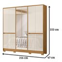 Ver imagem 2 de Guarda Roupa Casal Alasca com Espelho 10 Portas Freijó Off White Moval